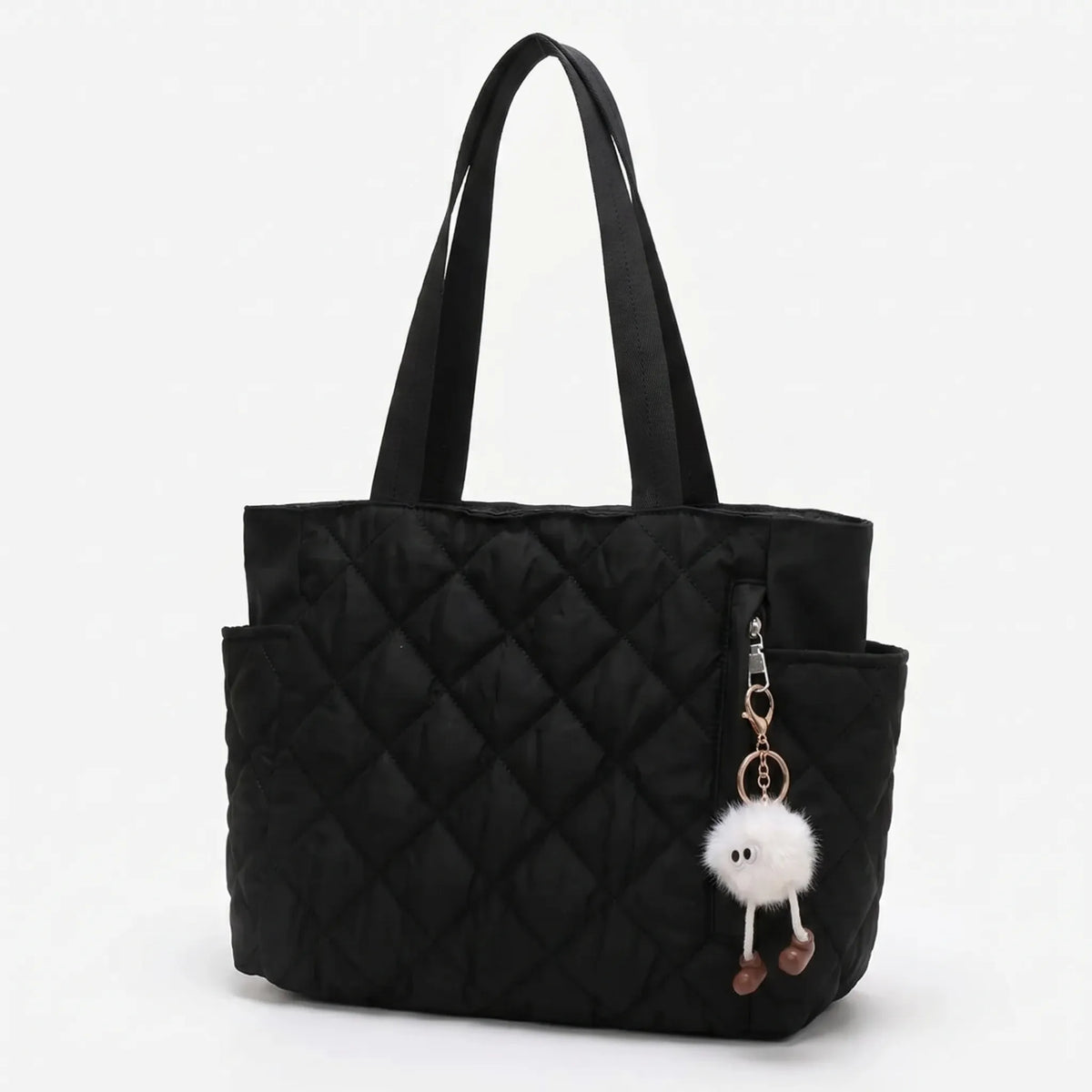 Gesteppte Shopper-Tasche mit Diamantmuster und breiten Schultergurten