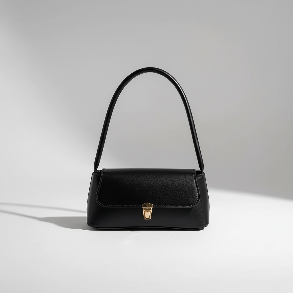 Retro Schultertasche mit Überschlag aus PU-Leder strukturiert