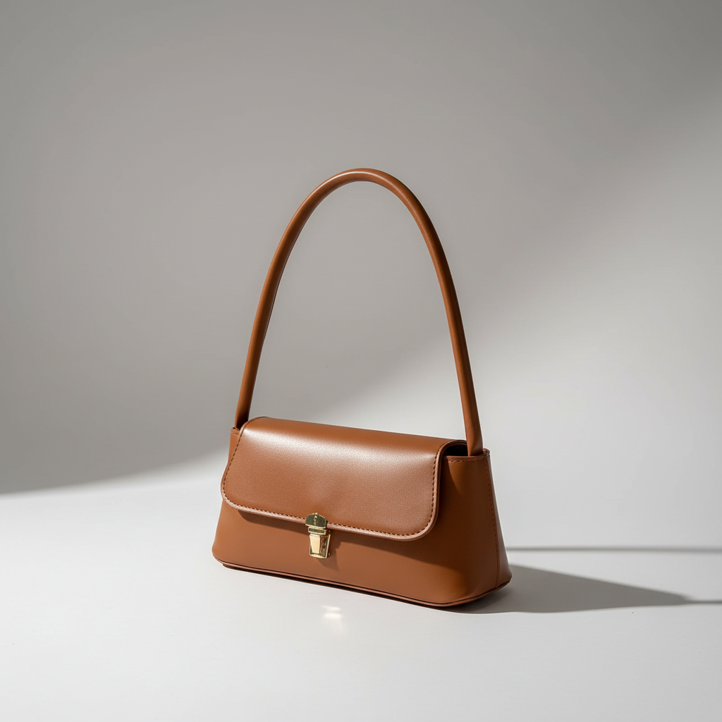 Retro Schultertasche mit Überschlag aus PU-Leder strukturiert