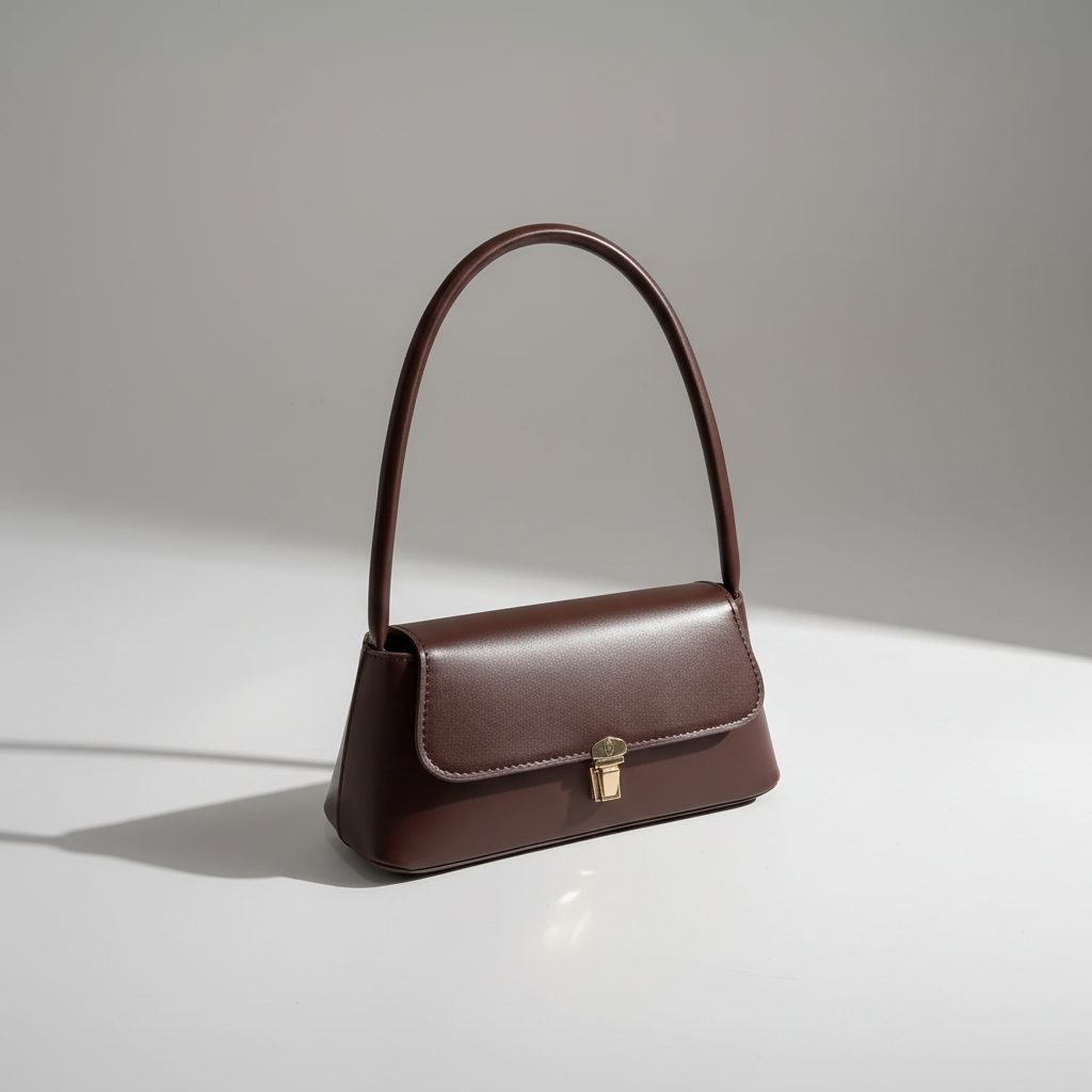 Retro Schultertasche mit Überschlag aus PU-Leder strukturiert