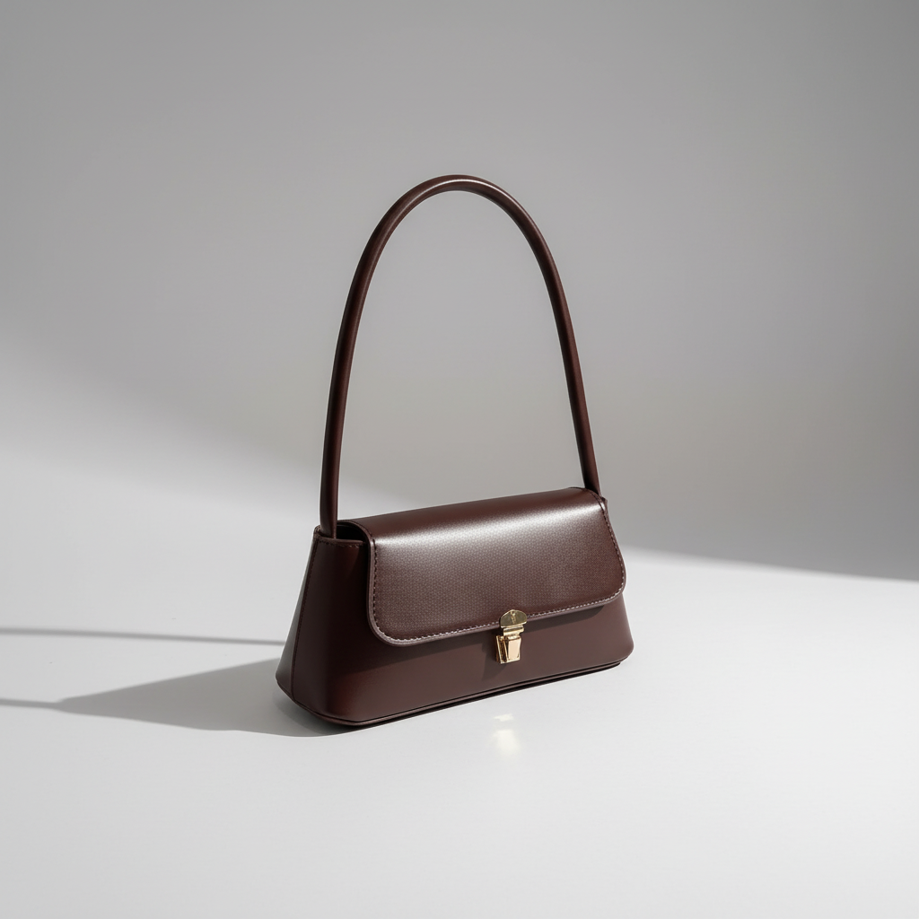 Retro Schultertasche mit Überschlag aus PU-Leder strukturiert