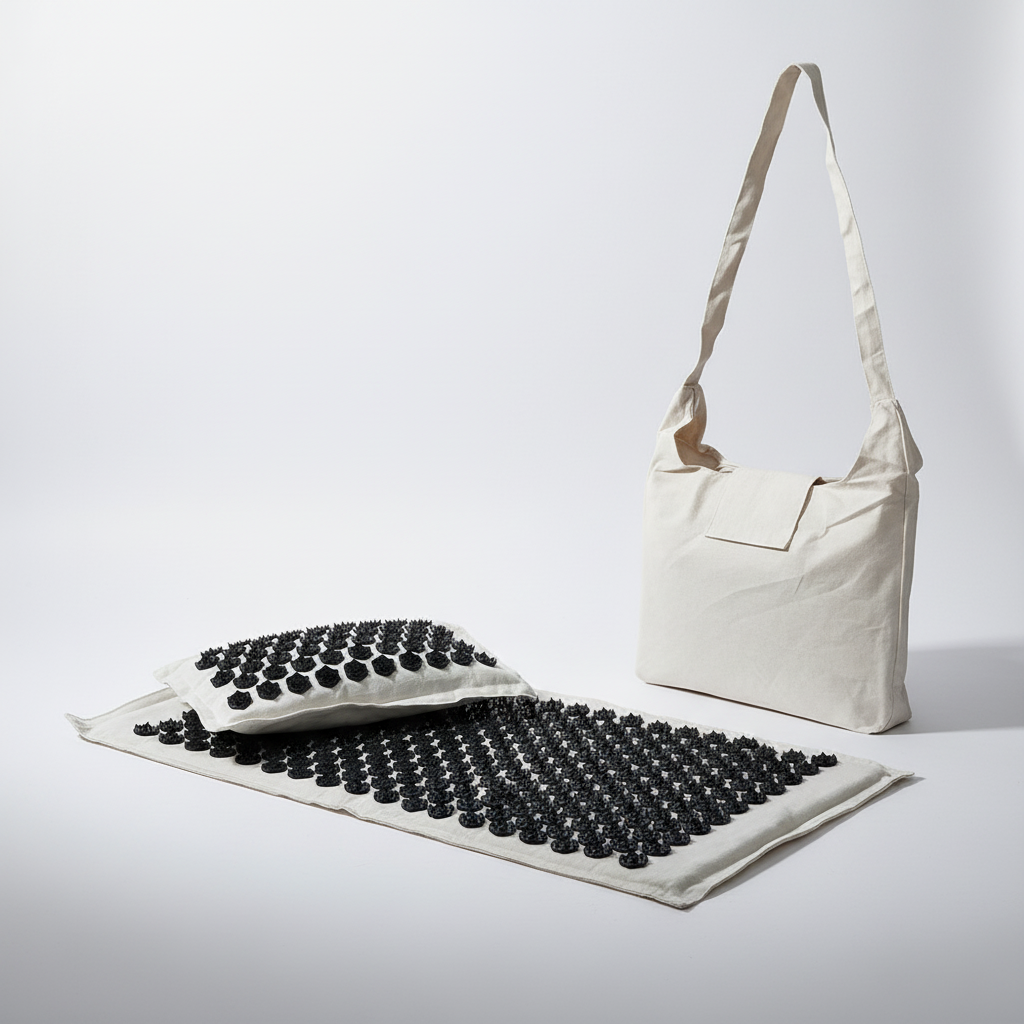 Tragbares Akupressur-Matte-Set mit Kissen und Tragetasche