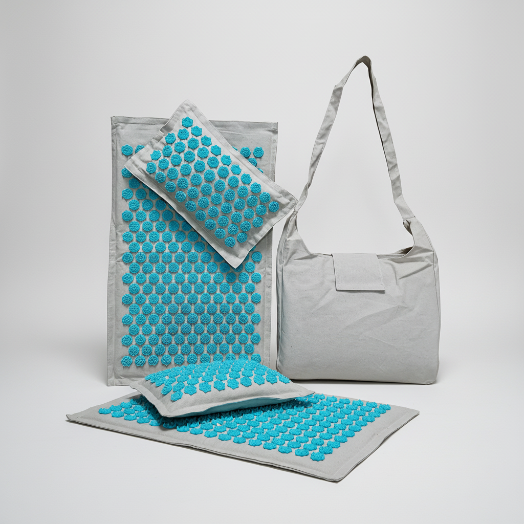 Tragbares Akupressur-Matte-Set mit Kissen und Tragetasche