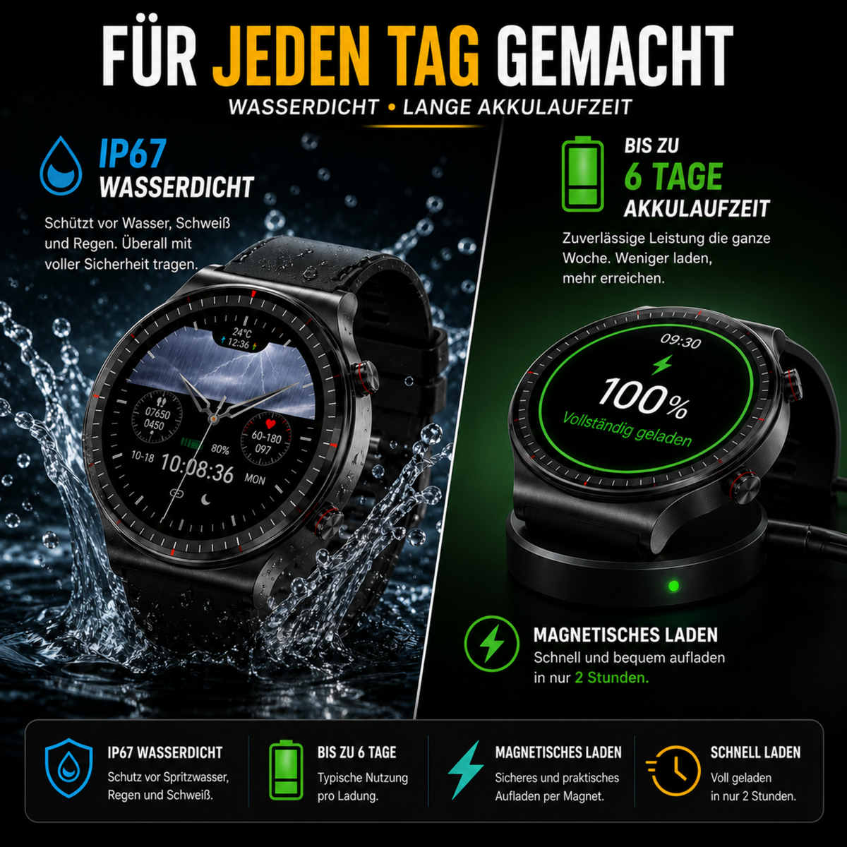 Camp Basel | Round HD Touchscreen Smartwatch  für Männer