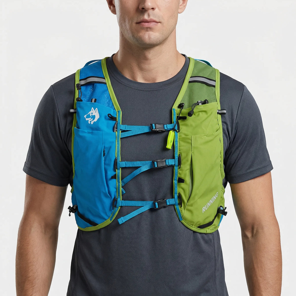 Leichter 15L-Trailrunning-Westen-Rucksack mit Mesh-Paneelen und reflektiven Streifen