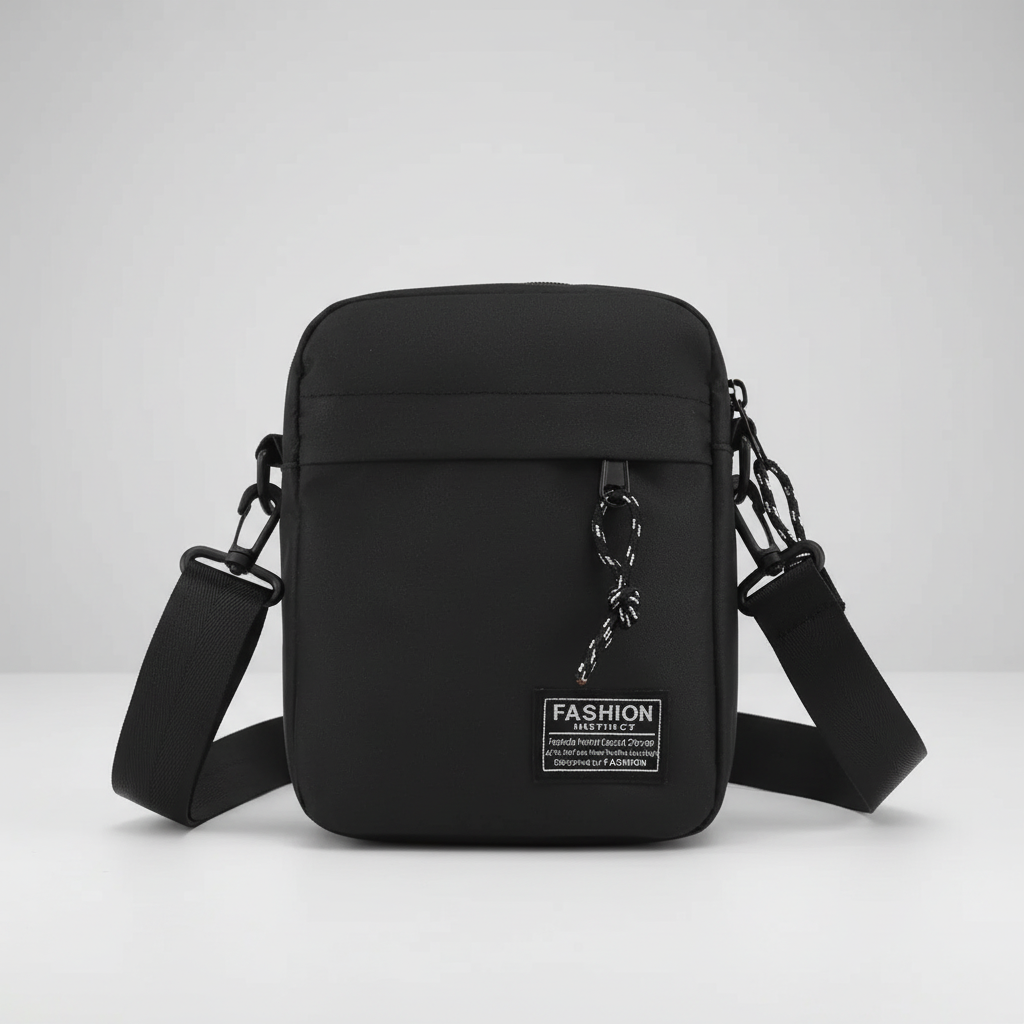 Kleine Crossbody-Umhängetasche mit Oxford-Stoff und verstellbarem Riemen