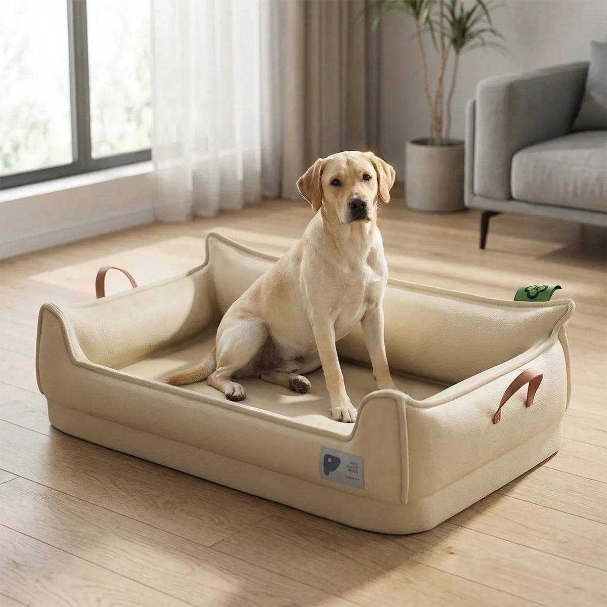 Orthopädisches Hundebett im Sofa-Stil mit abnehmbarem Bezug und rutschfester Unterseite