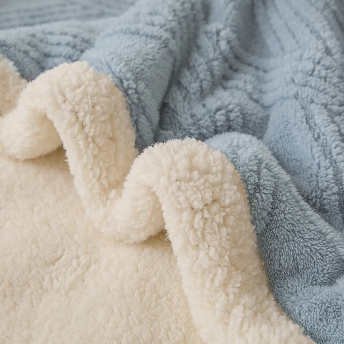 Verdickte Wurfdecke Winter Plüsch wendbares Design gemütlich warm