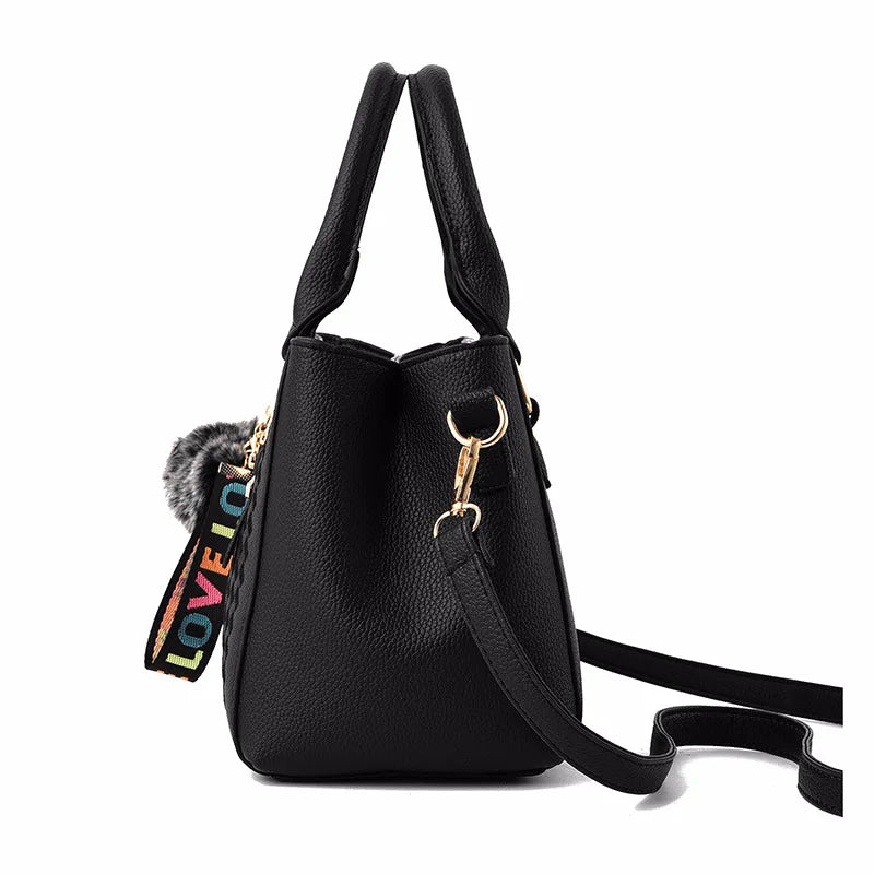Satchel-Tasche PU-Leder Soft-Grain mit abnehmbarem Crossbody-Gurt