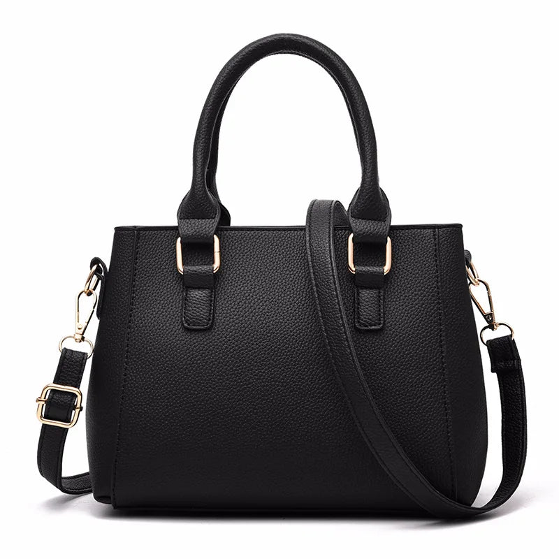 Satchel-Tasche PU-Leder Soft-Grain mit abnehmbarem Crossbody-Gurt