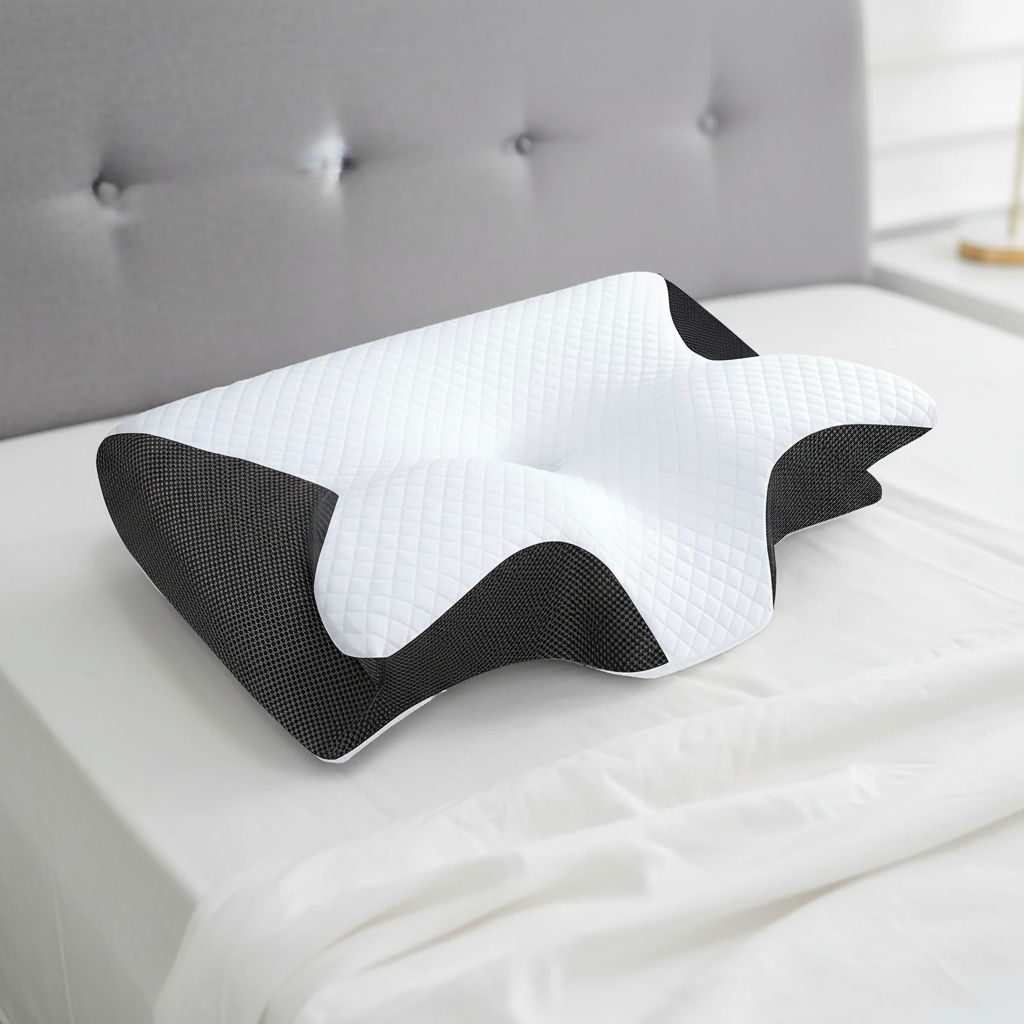 Ergonomisches Nackenkissen Memory-Foam atmungsaktive abnehmbare Hülle
