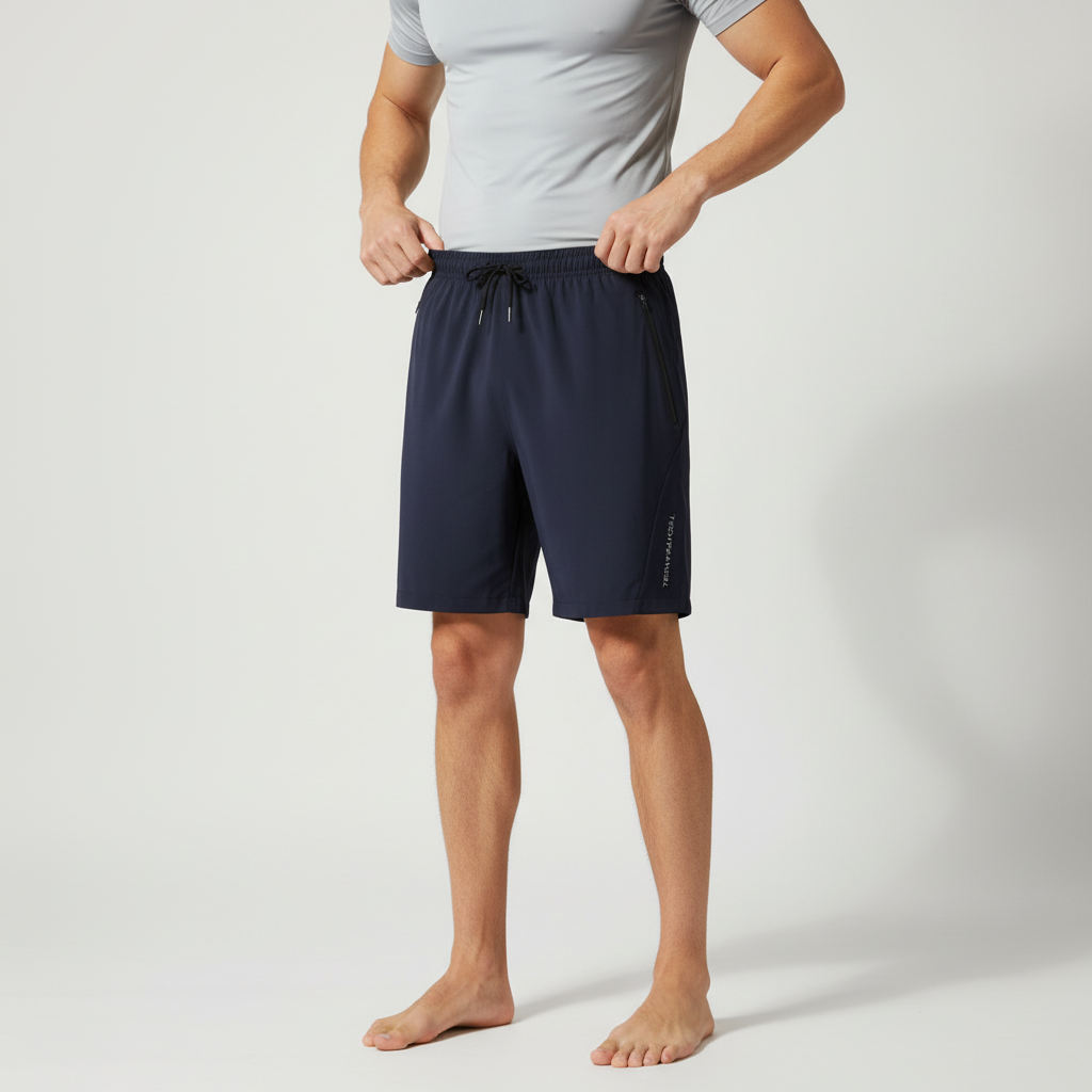 Herren Sportshorts schnelltrocknend atmungsaktiv mit Reissverschlusstaschen