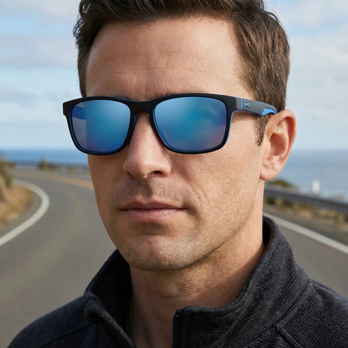 Quadratische polarisierte Sonnenbrille mit UV400-Schutz und leichtem Gestell