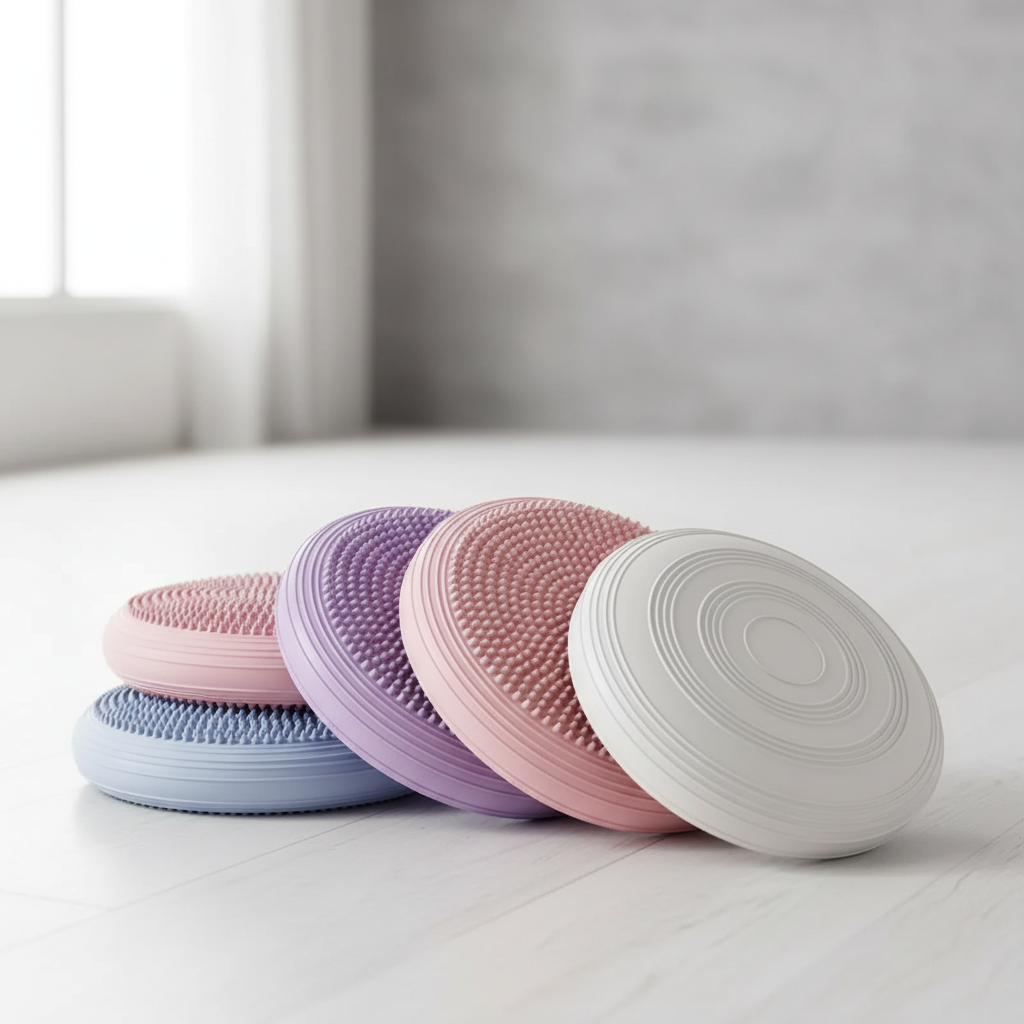 Runde Balance-Trainingsmatte mit strukturierter Oberfläche für Yoga und Pilates