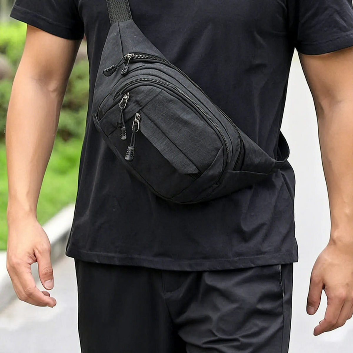 Mehrtaschen-Hüfttasche mit verstellbarem Riemen Crossbody-Tragen