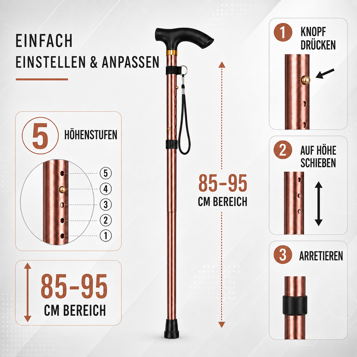Camp Basel | StrideFold Teleskop-Gehstock faltbar