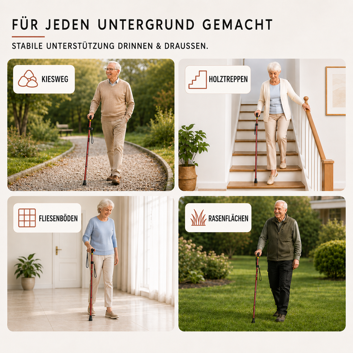 Camp Basel | StrideFold Teleskop-Gehstock faltbar