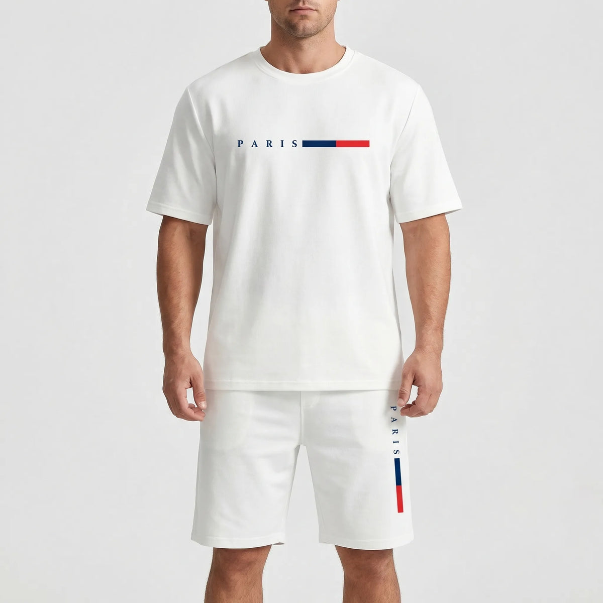 Herren-Trainingsanzug Mesh atmungsaktiv leicht Kurzarm Rundhals