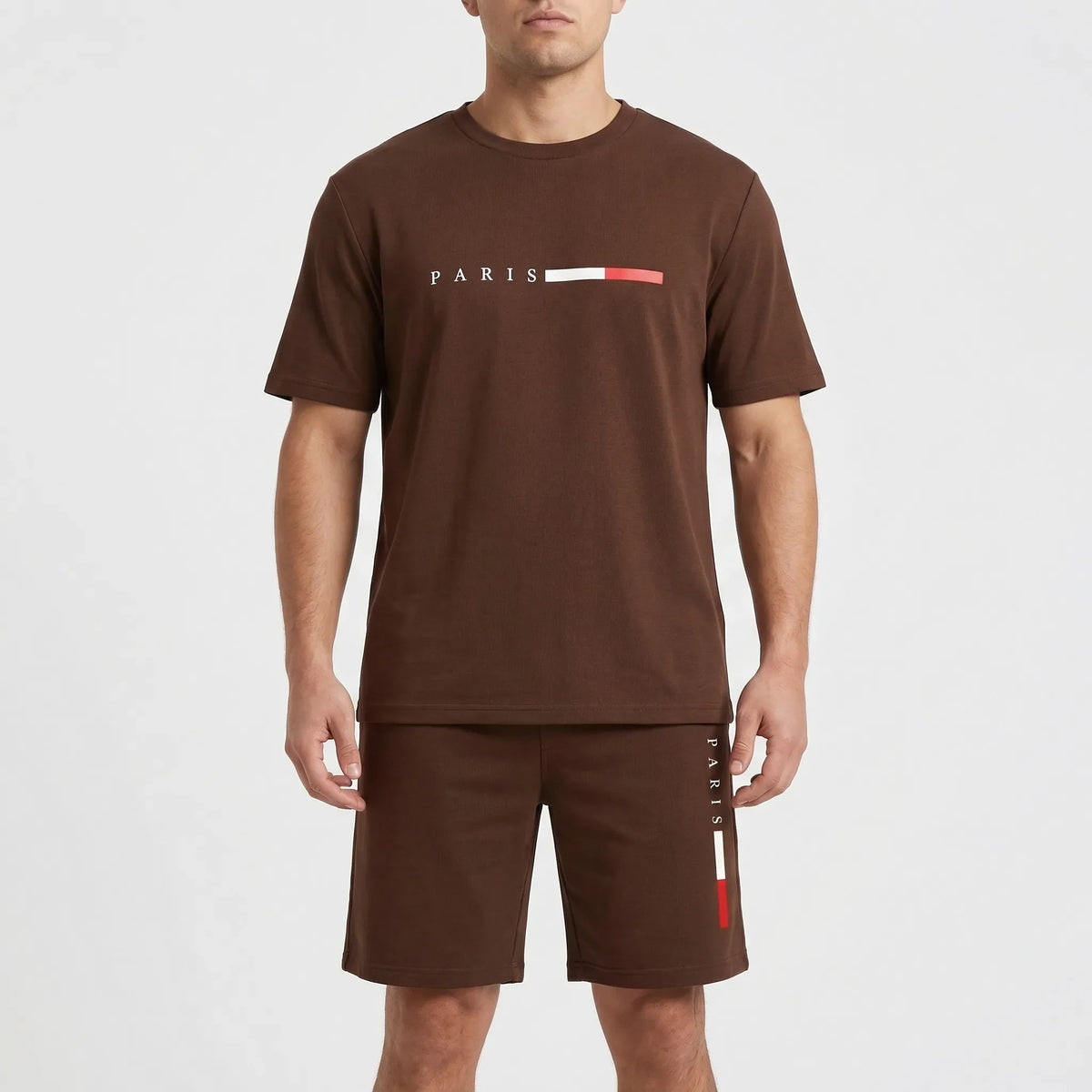 Herren-Trainingsanzug Mesh atmungsaktiv leicht Kurzarm Rundhals