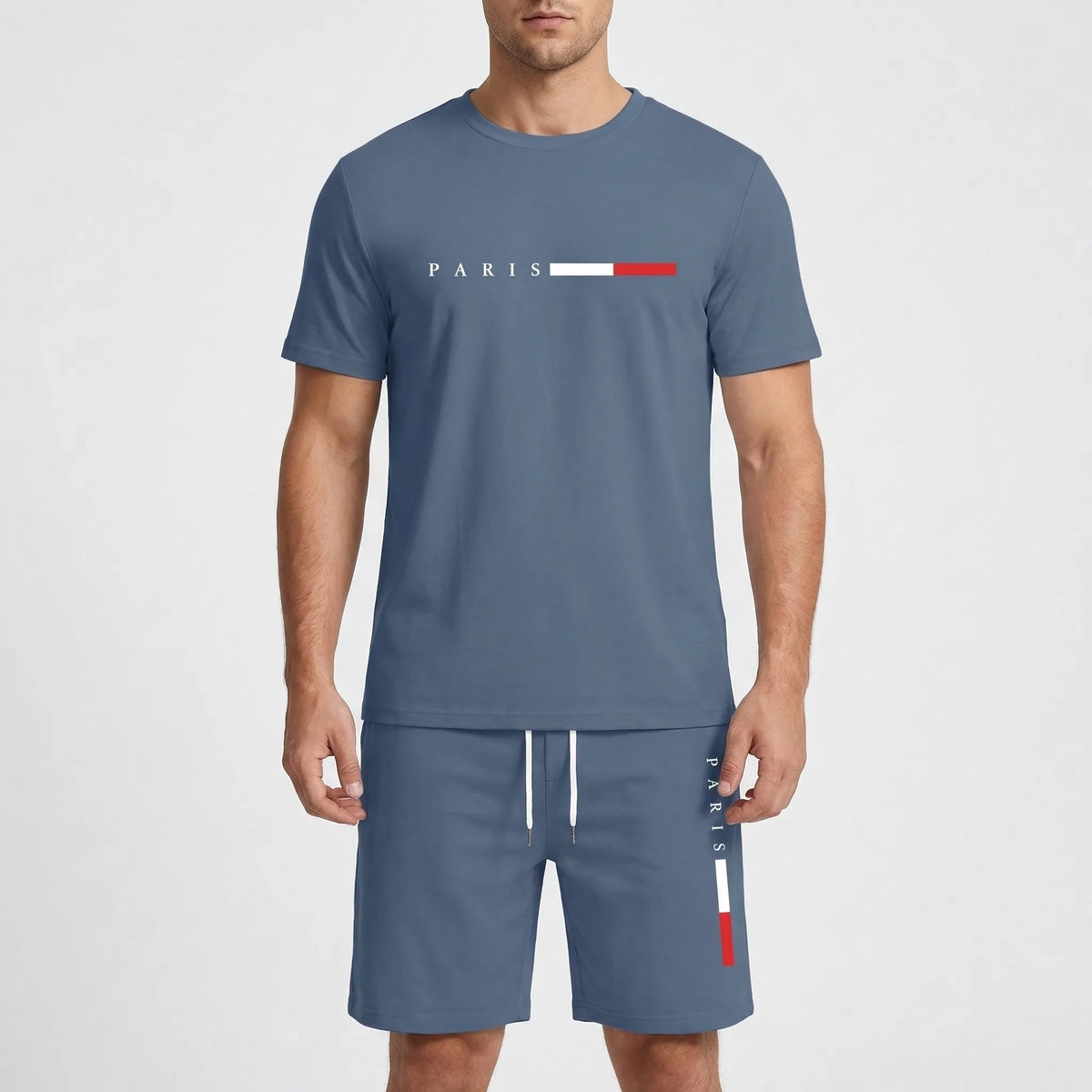 Herren-Trainingsanzug Mesh atmungsaktiv leicht Kurzarm Rundhals