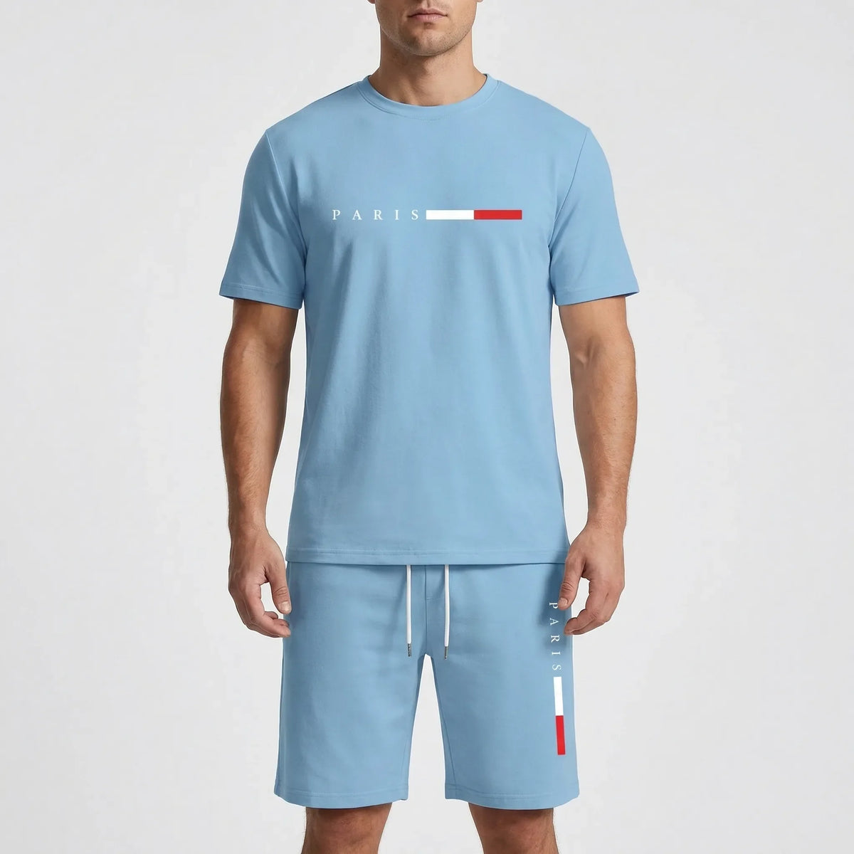 Herren-Trainingsanzug Mesh atmungsaktiv leicht Kurzarm Rundhals