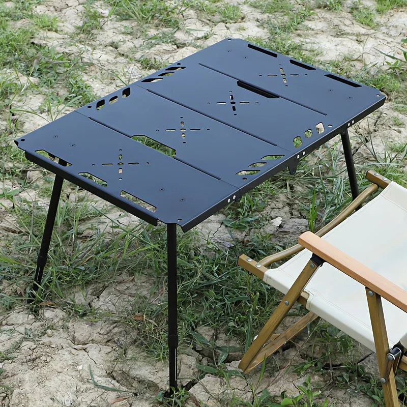 Klappbarer Campingtisch verstellbare Höhe tragbar rutschfest Aluminium – Camp Basel