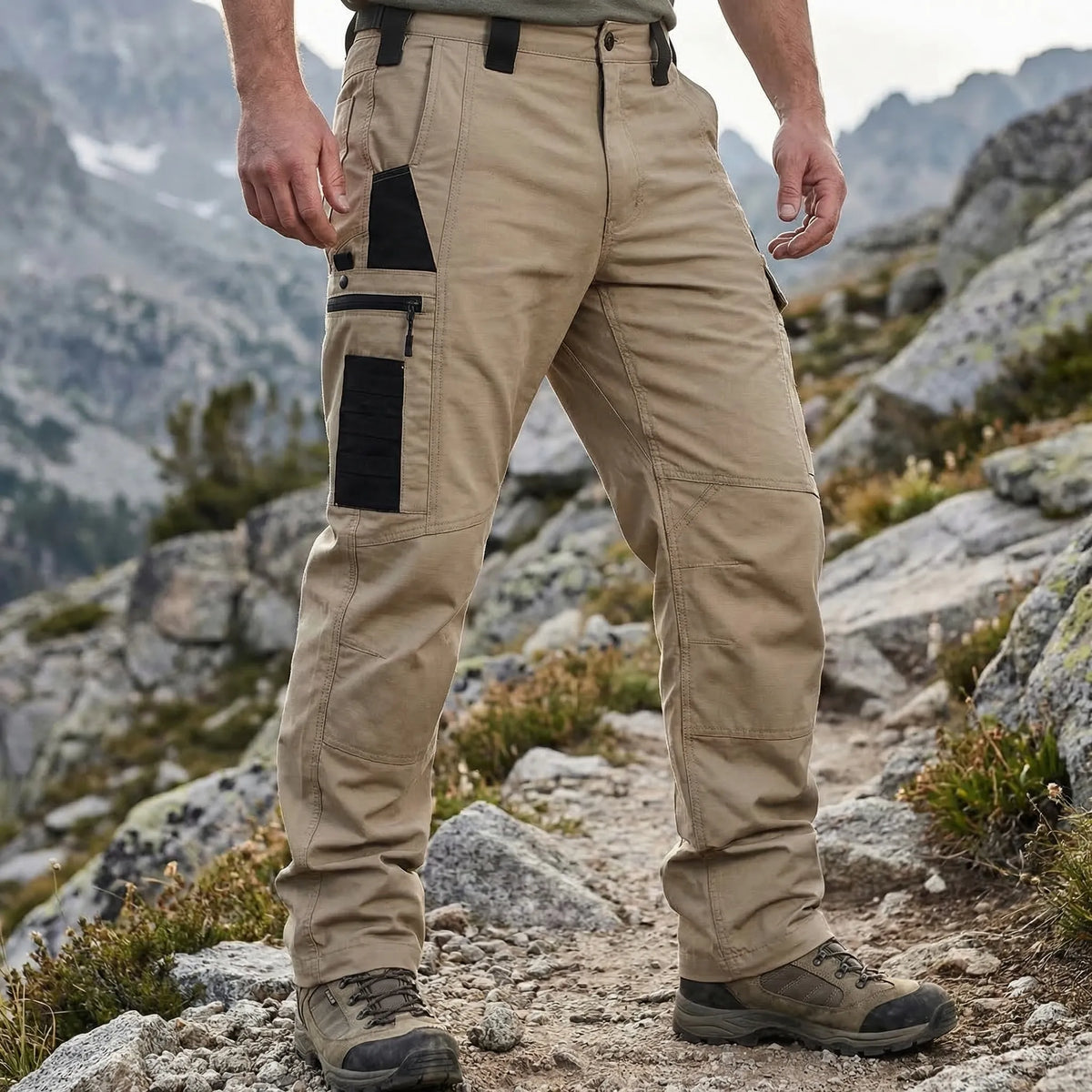 Herren-Cargohose mit mehreren Utility-Taschen und geradem taktischem Schnitt
