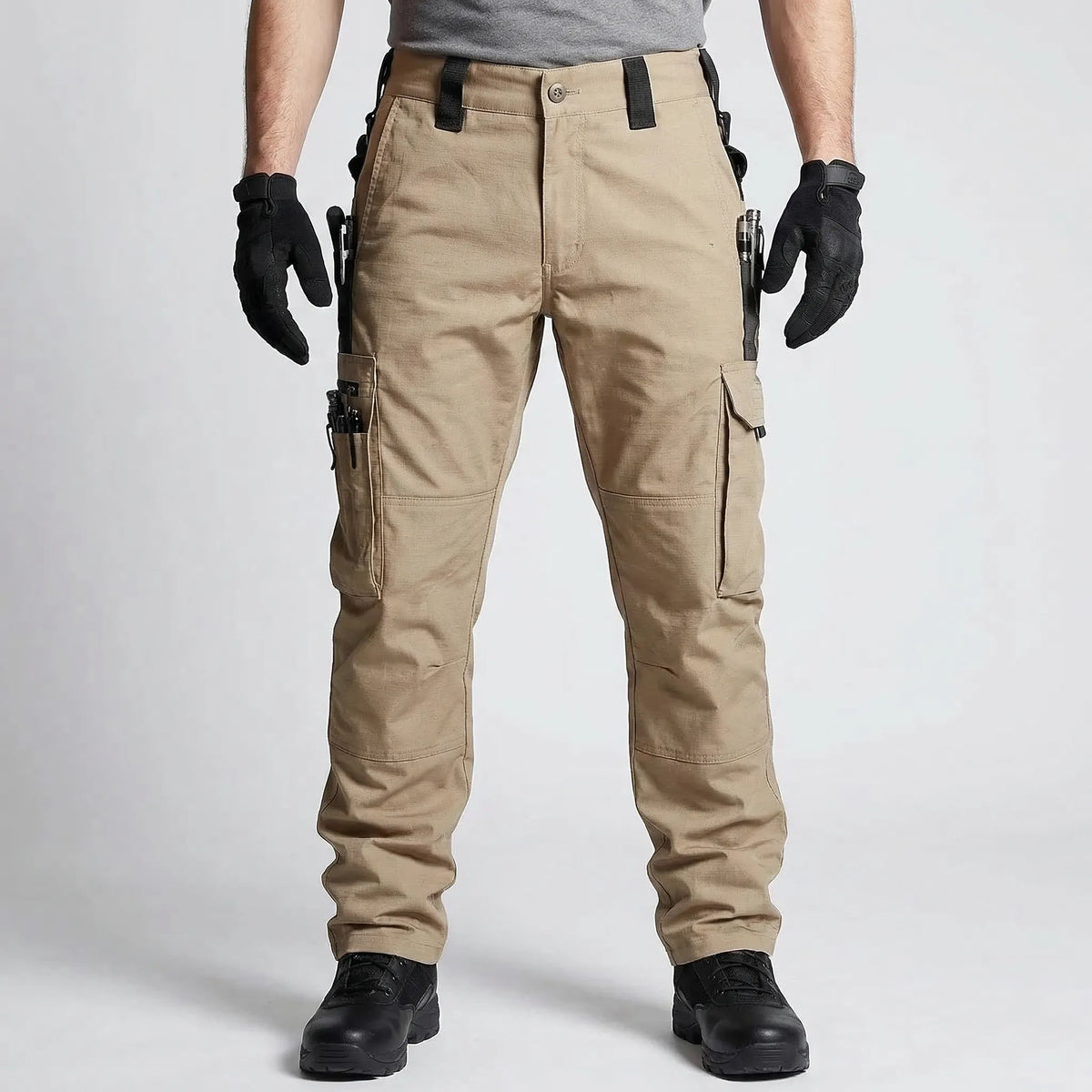 Cargohose mit mehreren Taschen und verstärkten Kniepaneelen