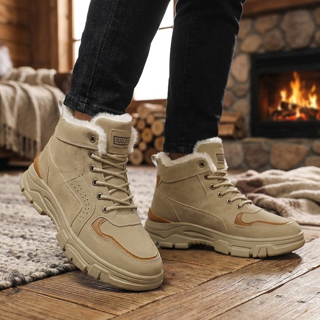 Herrenwinterstiefel mittelhoch mit warmem Innenfutter griffige Sohle
