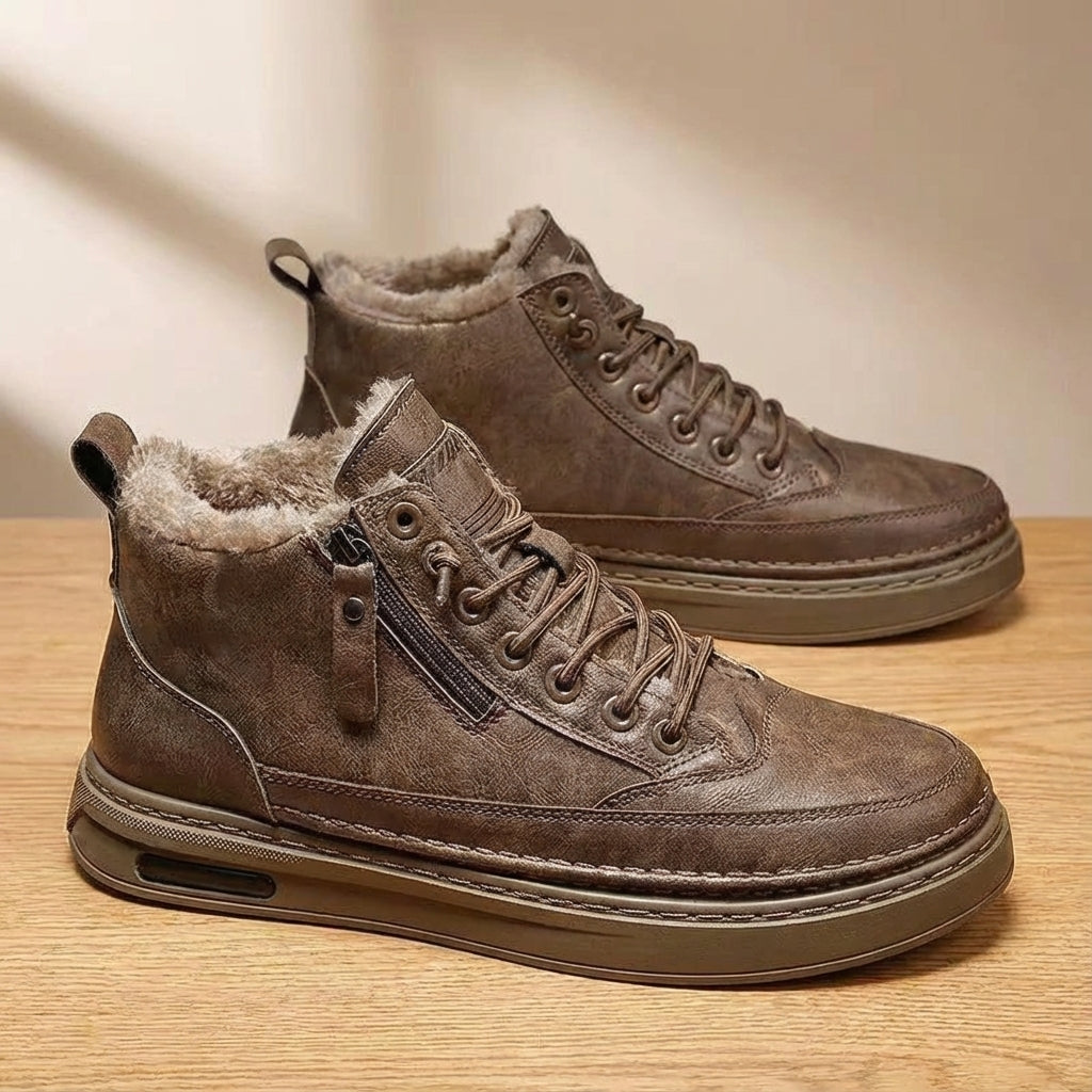 Herren-Winterstiefel Knöchelhöhe rutschfest weiches Innenfutter