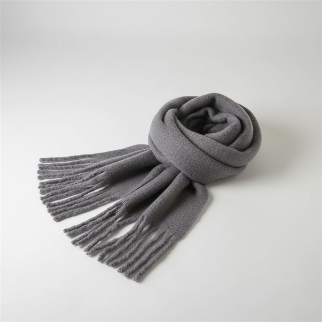 Winterschal übergroß flauschig Strickumhang weich