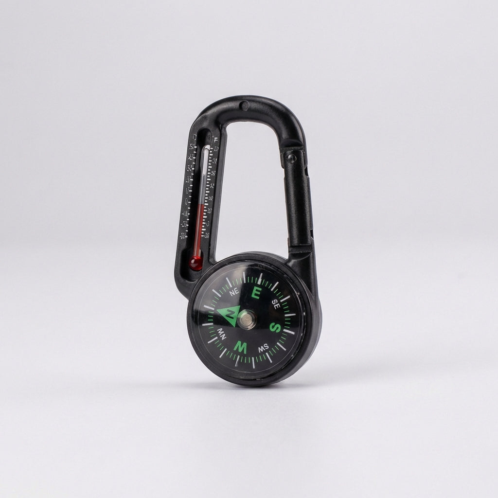 Mini Karabiner-Kompass Schlüsselanhänger mit Federklinke