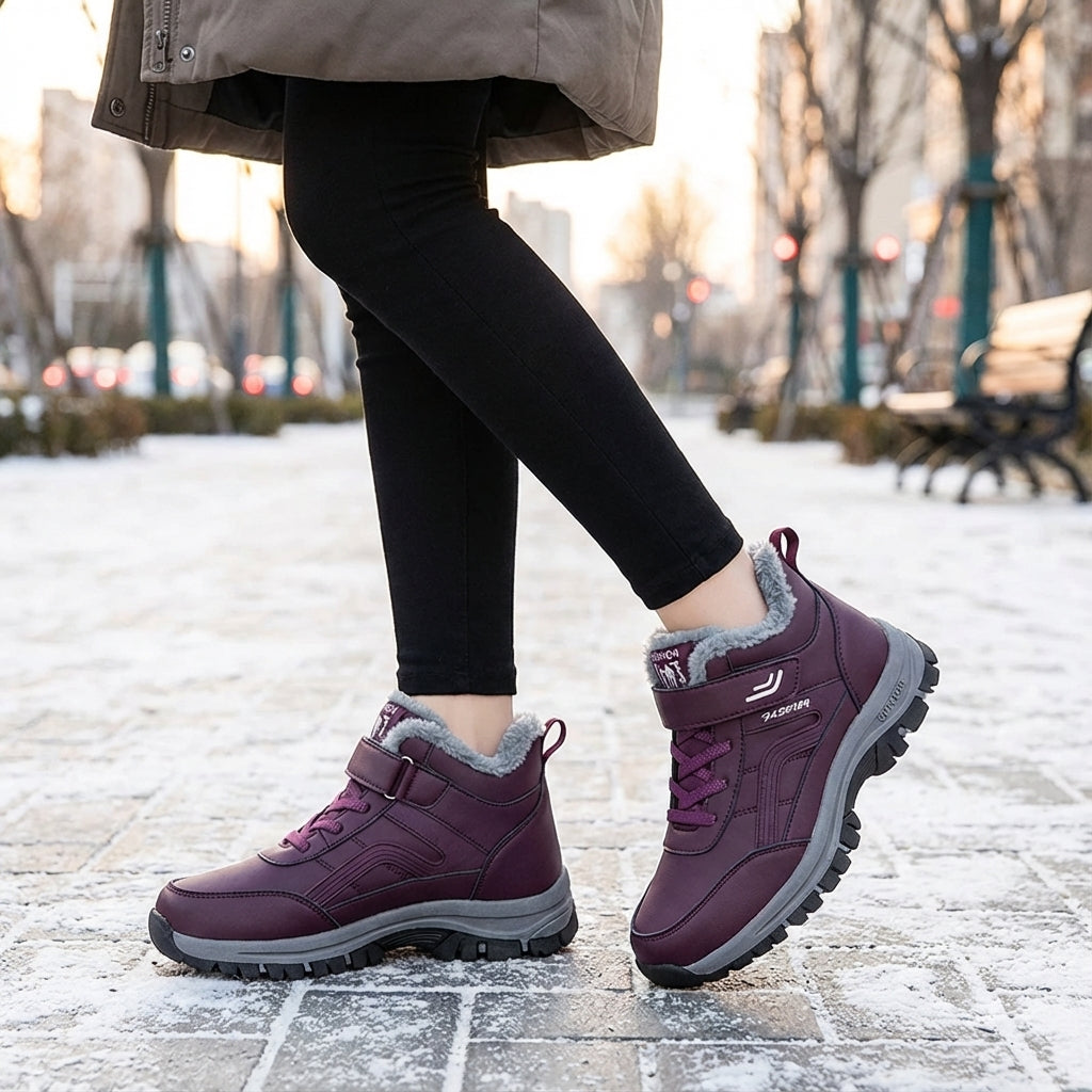 Damen-Winterstiefel mit Plüschfutter und rutschfester Sohle