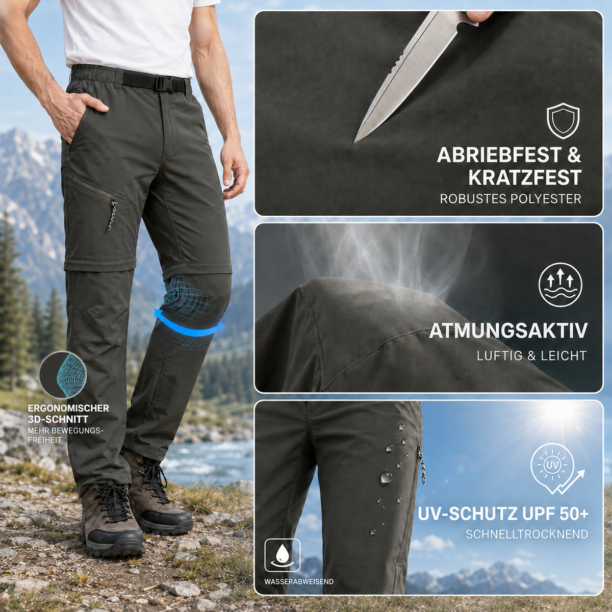 Camp Basel | Traxlite Abzippbare Taktische Wanderhose