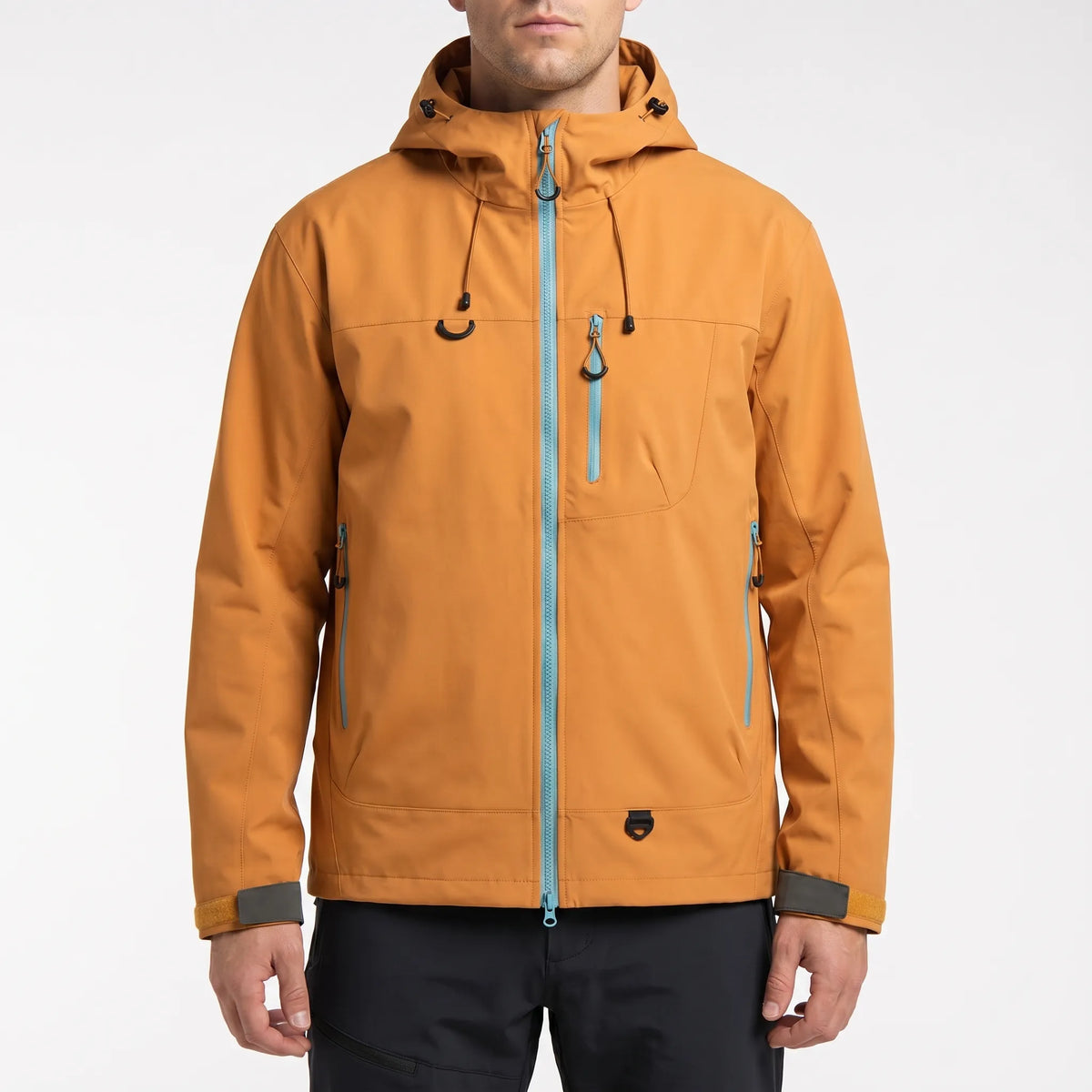 Wasserabweisende Windbreaker-Jacke mit verstellbarer Kapuze und Taschen