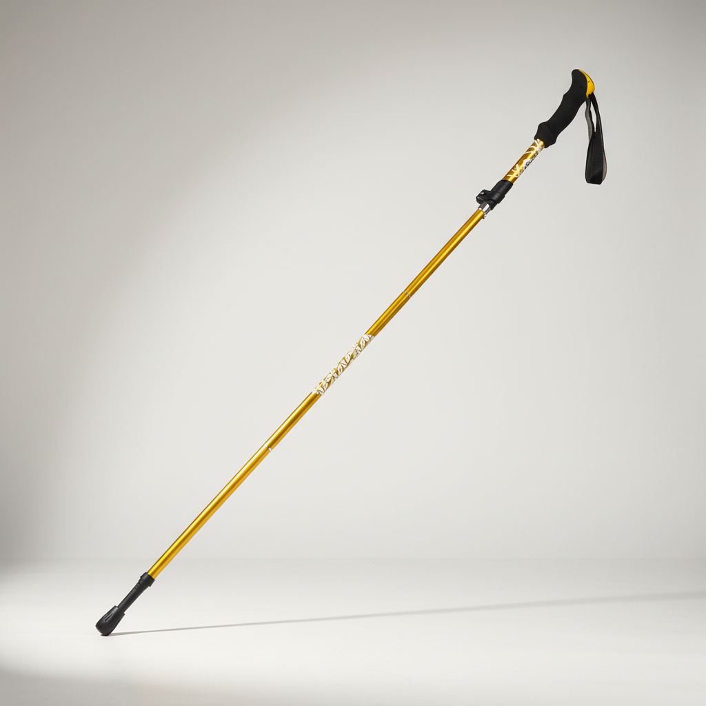 Wanderstock fünfteilig Faltstock Aluminium mit Schaumstoffgriff