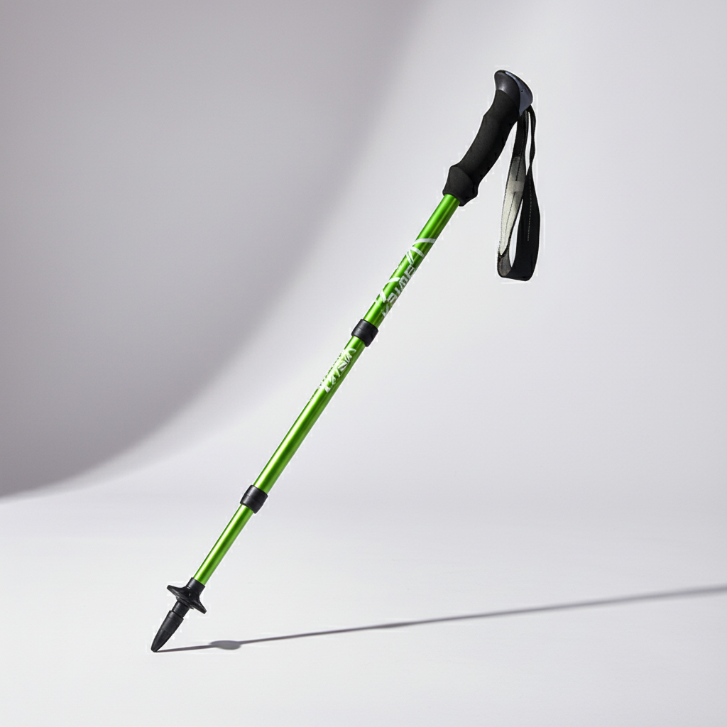 Wanderstock fünfteilig Faltstock Aluminium mit Schaumstoffgriff