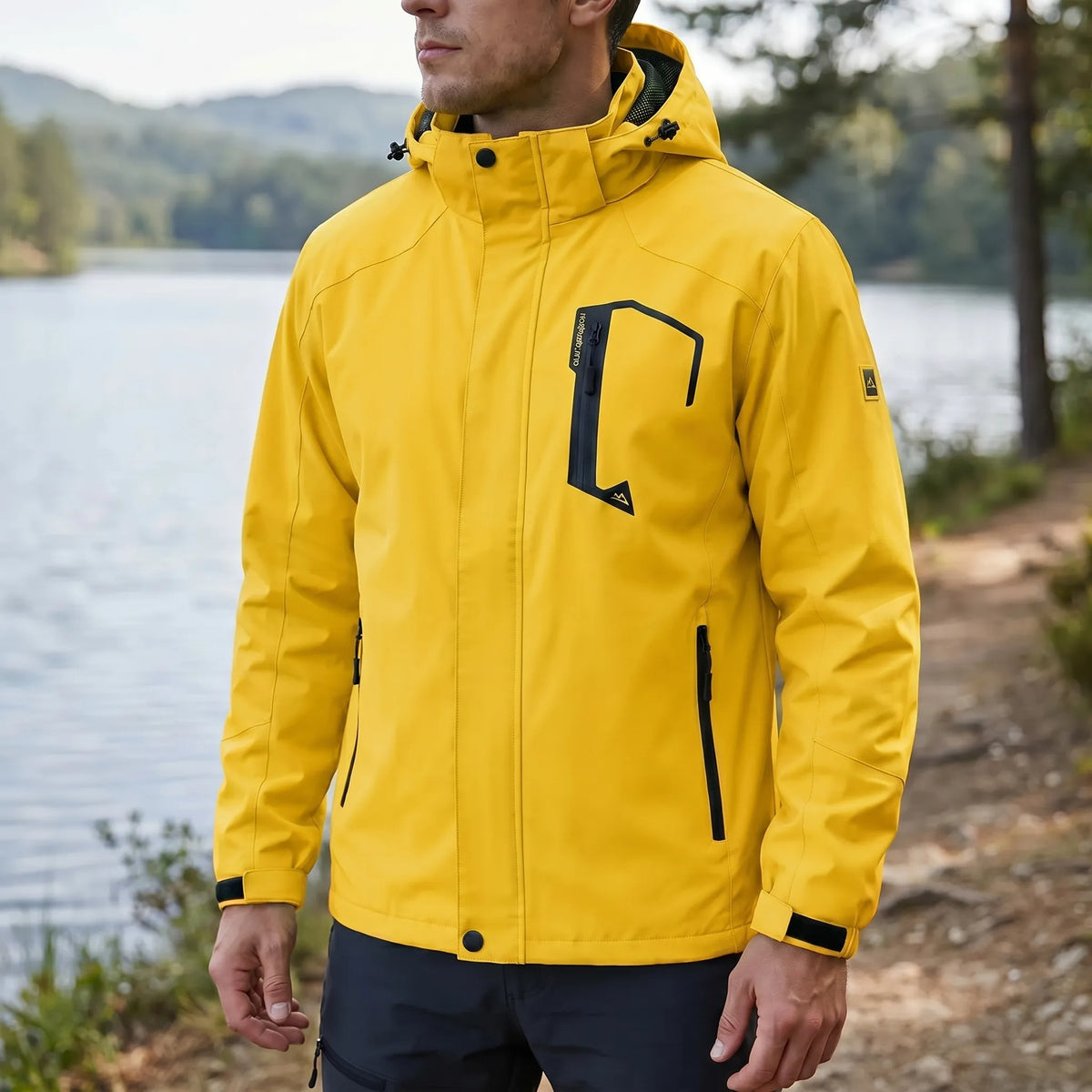 Leichte Wanderjacke mit Kapuze wasserabweisend Mesh-Futter