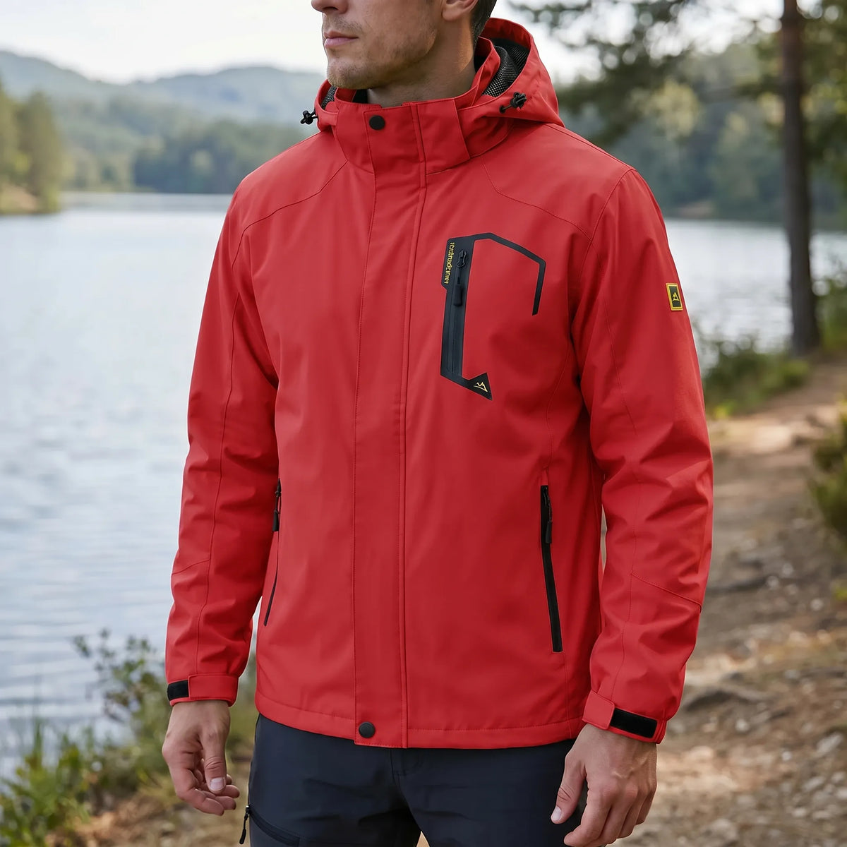 Leichte Wanderjacke mit Kapuze wasserabweisend Mesh-Futter