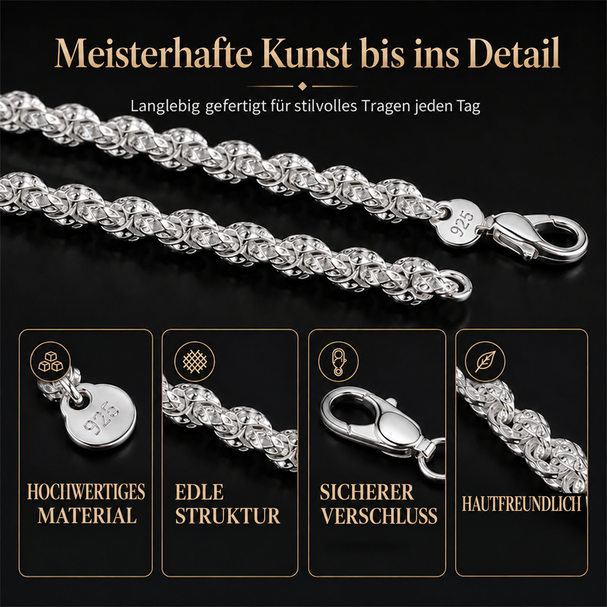 Camp Basel | Trendiges Drachenschuppen-Ketten-Armband & Halskette