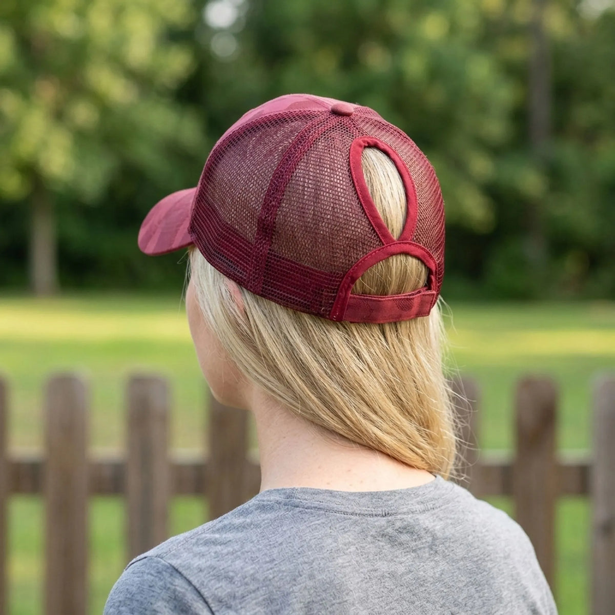 Damen-Baseballmütze mit Pferdeschwanzöffnung, atmungsaktiv, verstellbar