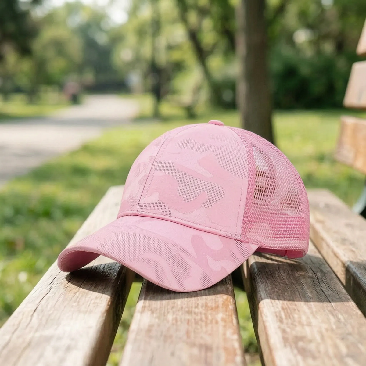 Damen-Baseballmütze mit Pferdeschwanzöffnung, atmungsaktiv, verstellbar