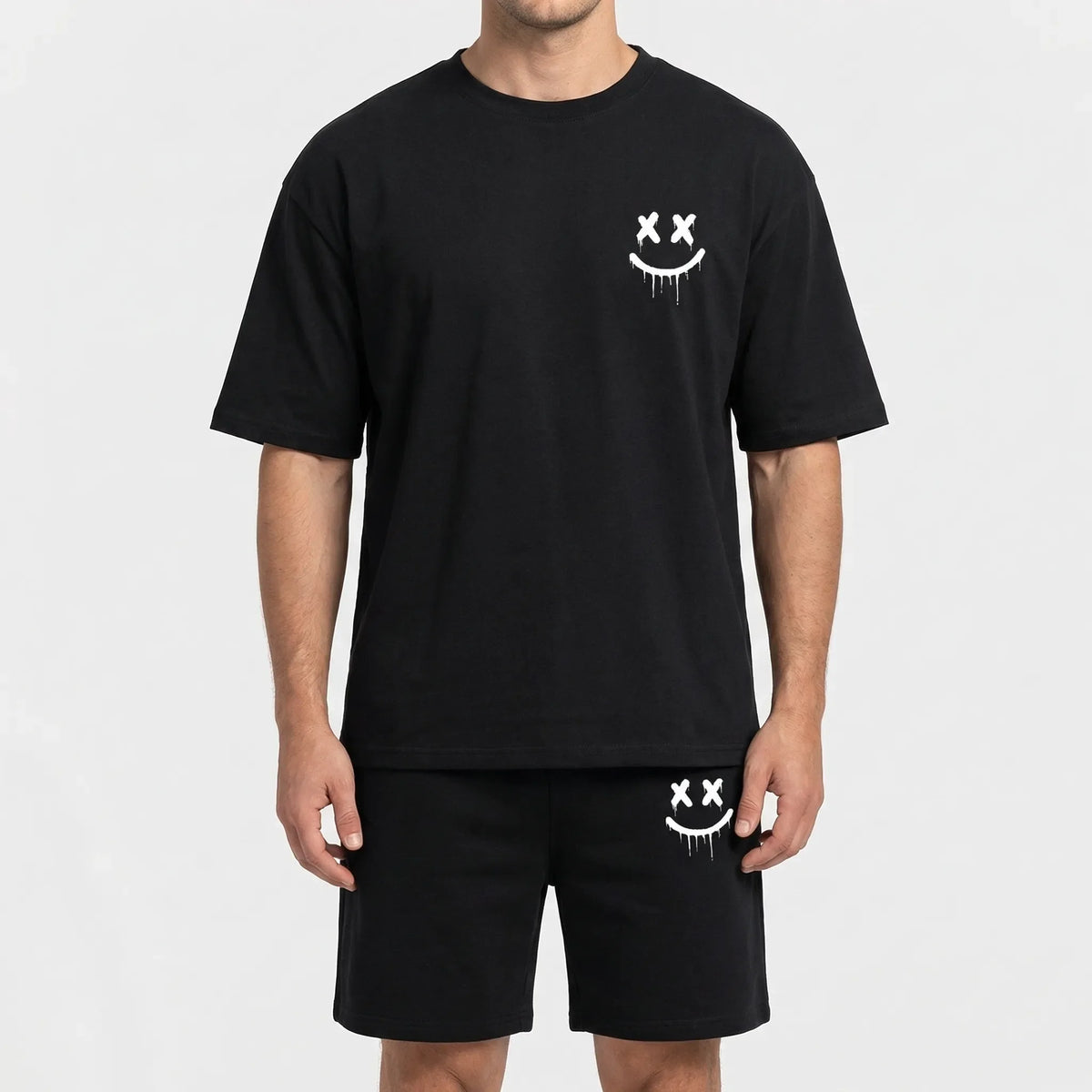 Herren Hawaii-Print Kurzarm-Shirt und Shorts Set für den Sommer