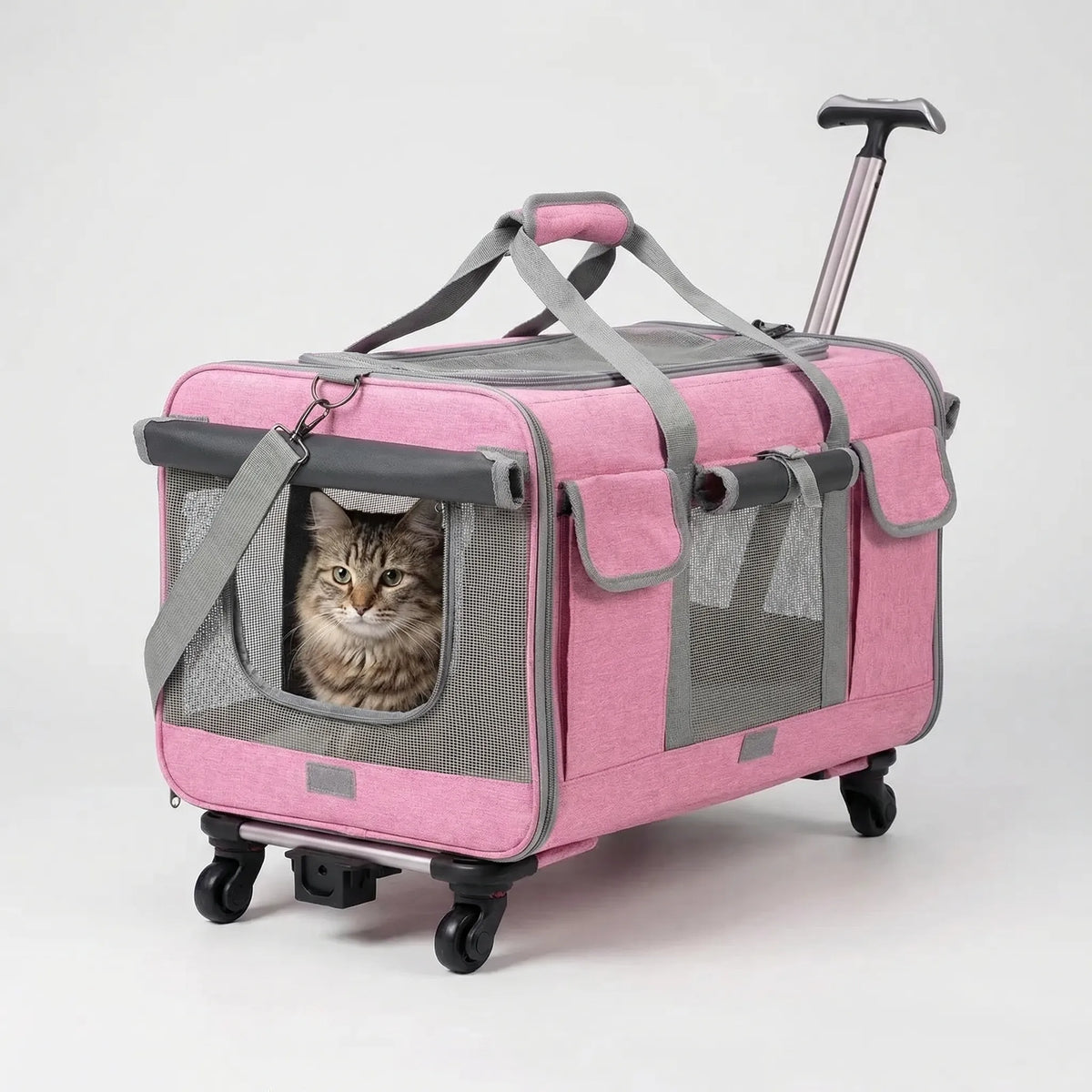 Übergroße Haustier-Trolley-Box mit abnehmbarem Transportbehälter klappbar
