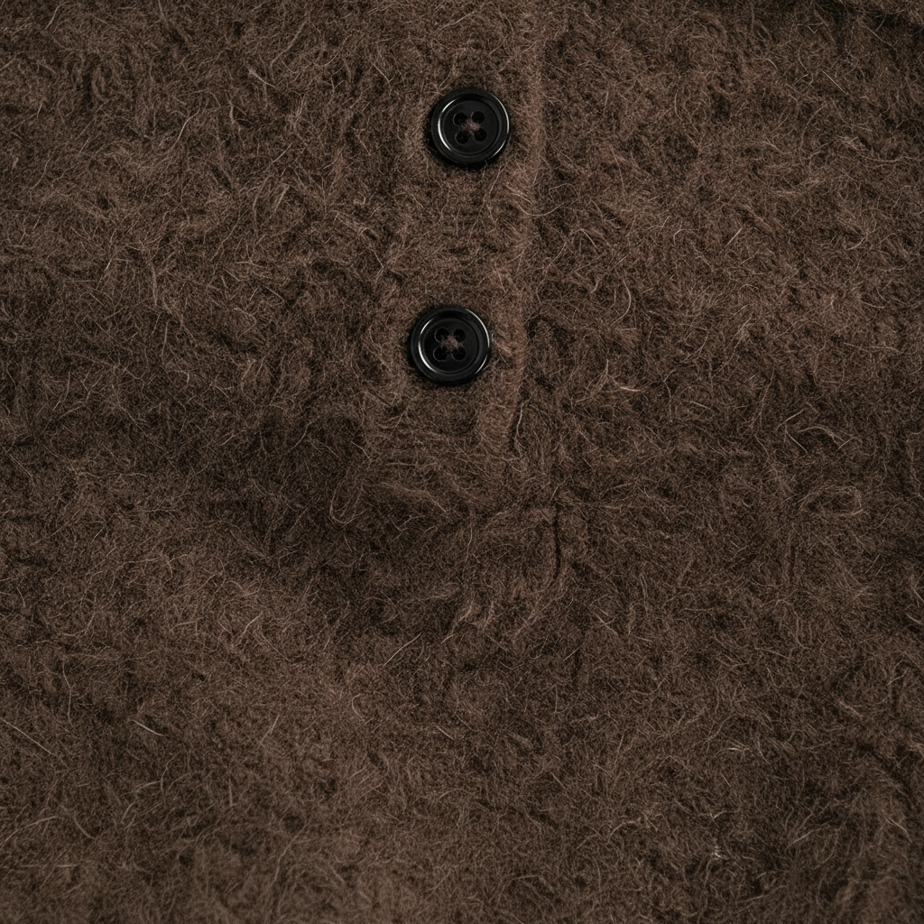 Kinder-Strickpullover mit Umlegekragen und Knopfleiste