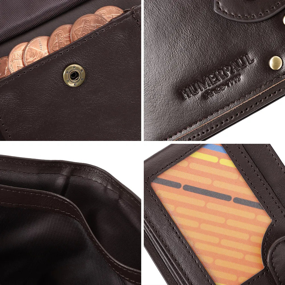 Dreifach-Herrenbrieftasche Dreifach-Layout Kartensteckplätze Münzfach