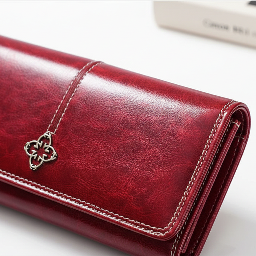 Lange Damenbrieftasche mit Kartenfächern und Münzfach