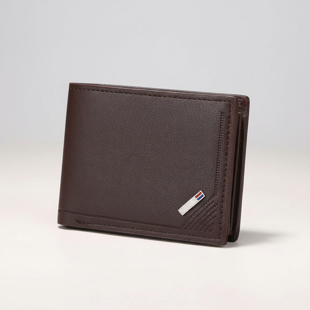 Schlanker Bifold-Geldbeutel mit Reissverschluss-Tasche und Kartenfächern