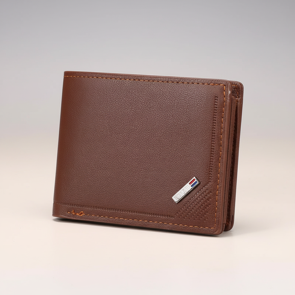 Schlanker Bifold-Geldbeutel mit Reissverschluss-Tasche und Kartenfächern