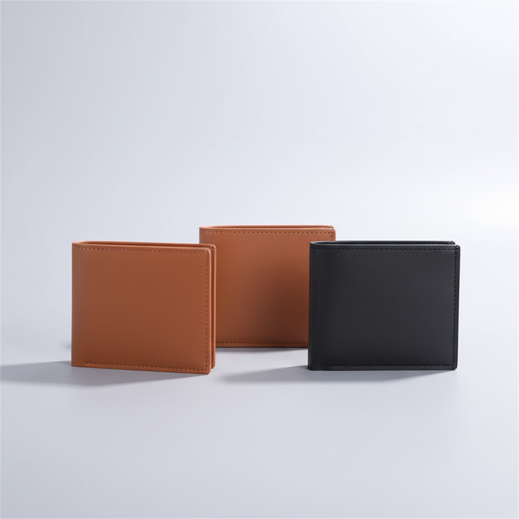 Schlanker Bifold-Geldbeutel mit Reissverschluss-Tasche und Kartenfächern